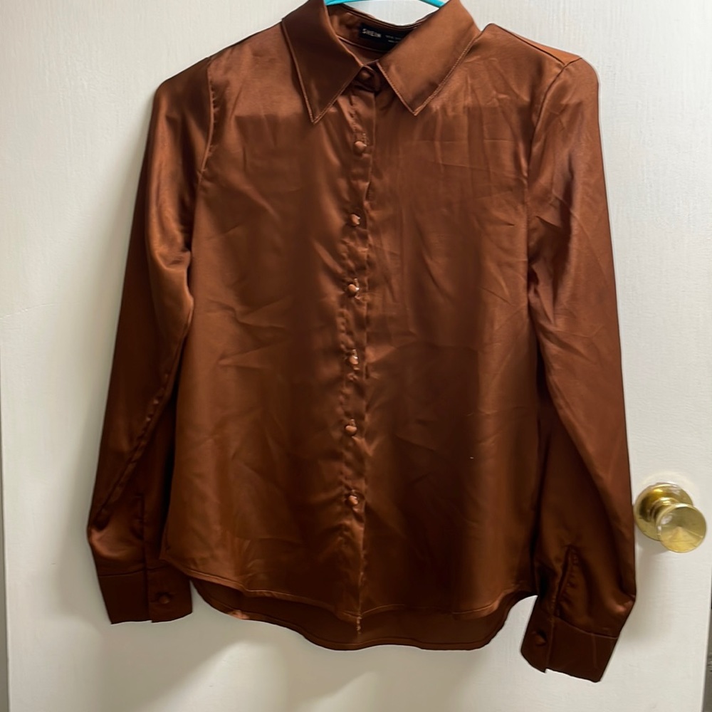 Satin Long Sleeve Blouse